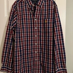 U.S. Polo Assn. Red and Blue Casual Button Down Shirt